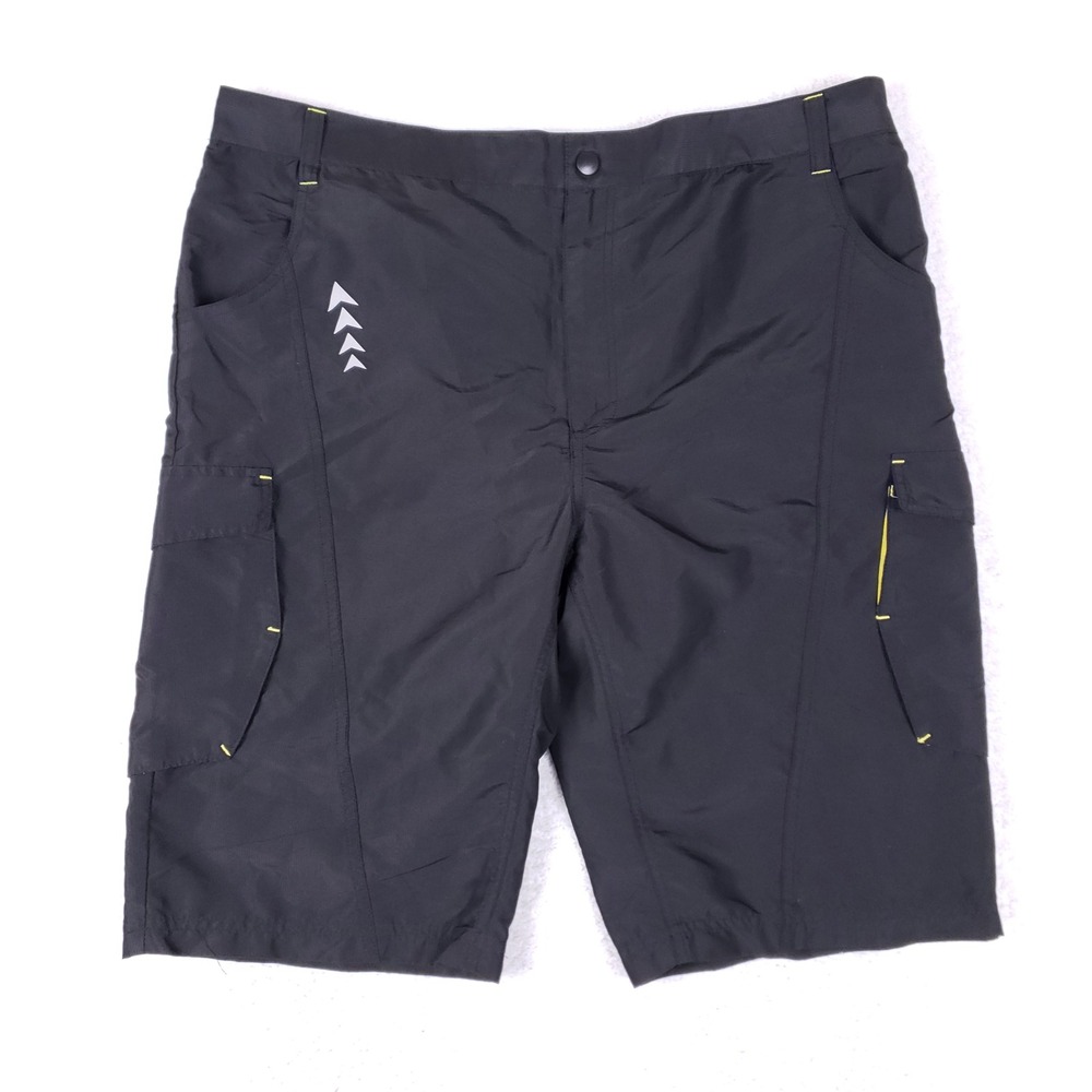 Crivit Cargo Shorts Mens XL Black Hiking Outdoor Performance Ripstop Technical‎